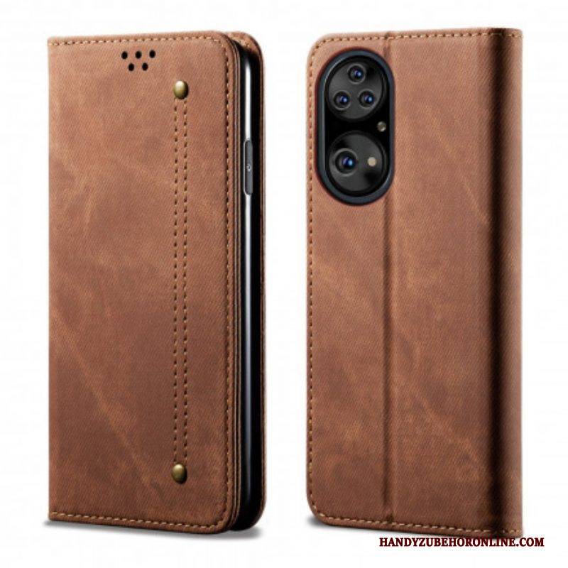 Schutzhülle Für Huawei P50 Pro Flip Case Kunstleder-jeans-textur