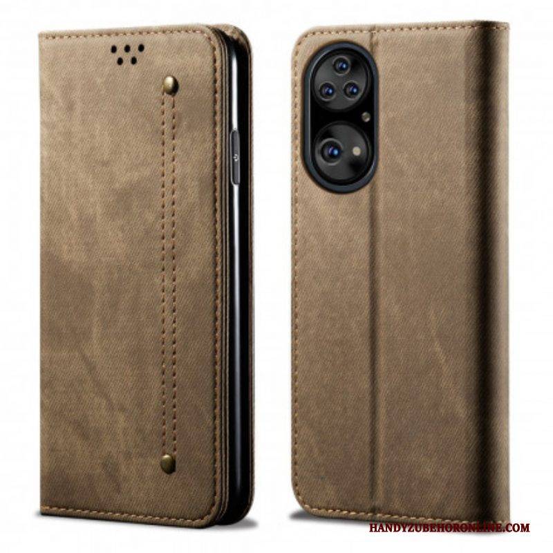 Schutzhülle Für Huawei P50 Pro Flip Case Kunstleder-jeans-textur