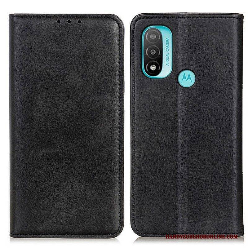 Schutzhülle Für Moto E40 / E30 / E20 Flip Case Elegantes Spaltleder