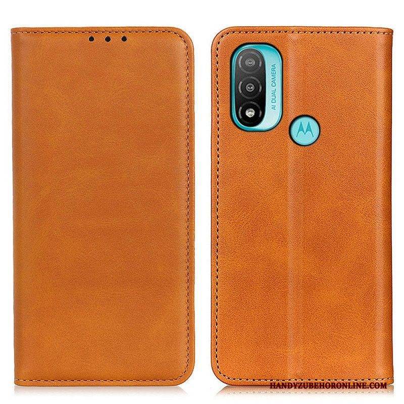 Schutzhülle Für Moto E40 / E30 / E20 Flip Case Elegantes Spaltleder