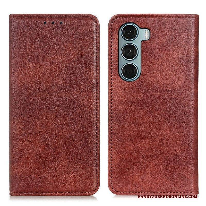 Schutzhülle Für Moto G200 5G Flip Case Litschi-spaltleder-textur