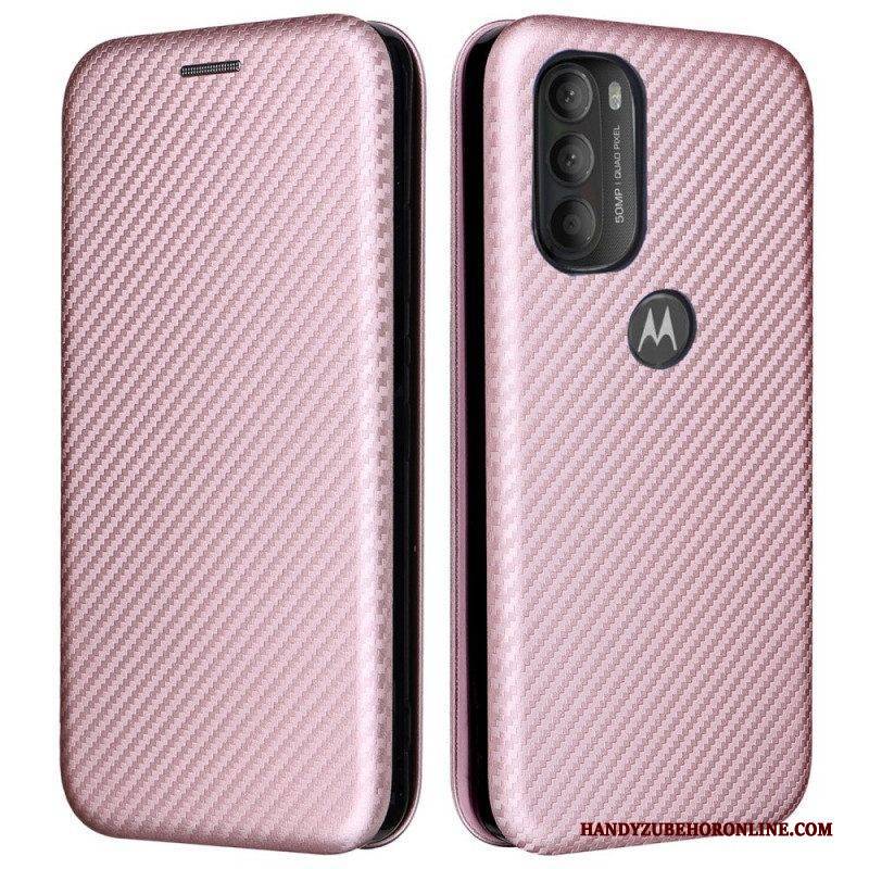 Schutzhülle Für Moto G71 5G Flip Case Farbiges Carbon-silikon