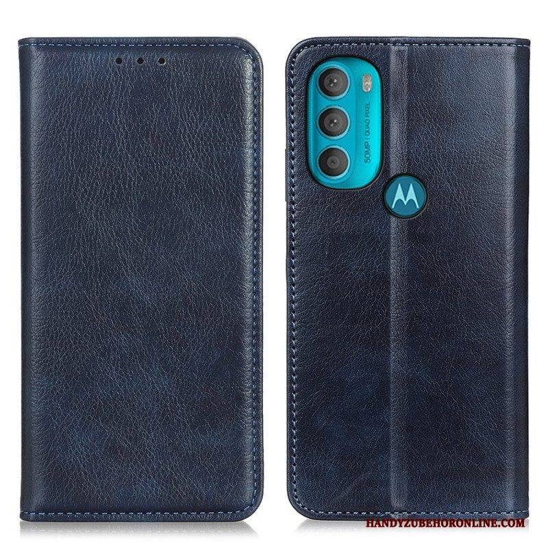 Schutzhülle Für Moto G71 5G Flip Case Strukturiertes Spaltleder