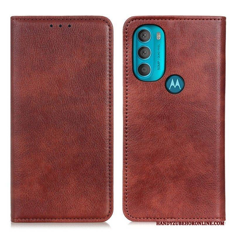 Schutzhülle Für Moto G71 5G Flip Case Strukturiertes Spaltleder