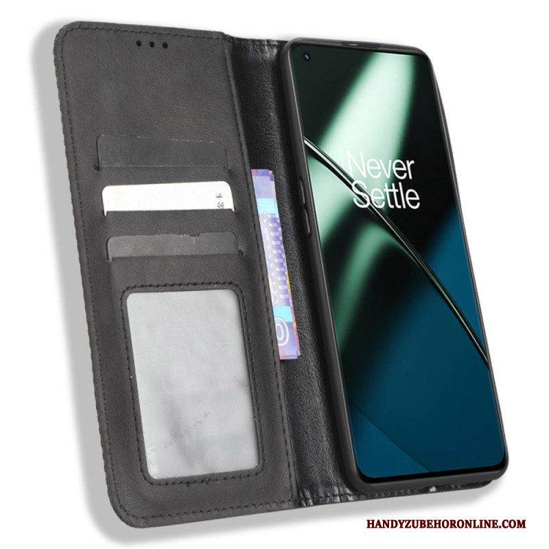 Schutzhülle Für OnePlus 11 5G Flip Case Stilisierter Lederstil