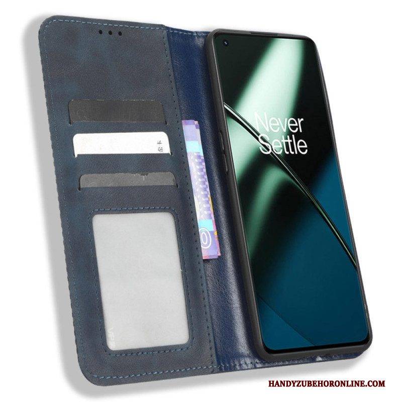 Schutzhülle Für OnePlus 11 5G Flip Case Stilisierter Lederstil