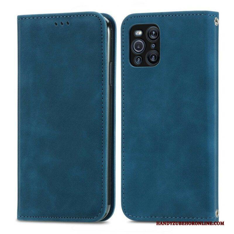 Schutzhülle Für Oppo Find X3 Pro Flip Case Vintage-kunstleder