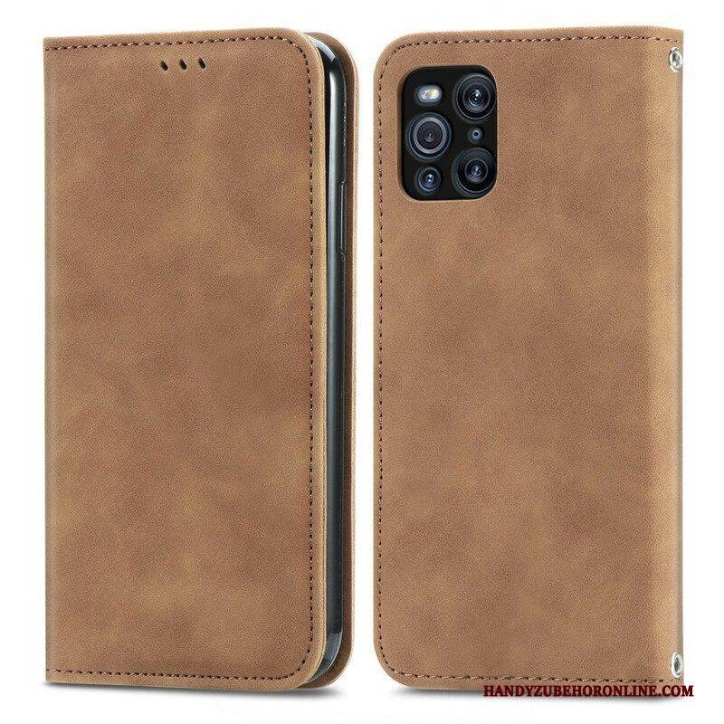 Schutzhülle Für Oppo Find X3 Pro Flip Case Vintage-kunstleder