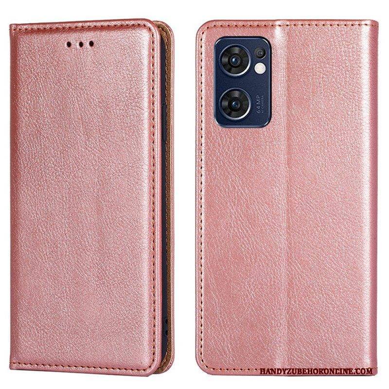 Schutzhülle Für Oppo Find X5 Lite Flip Case Nähte Aus Kunstleder