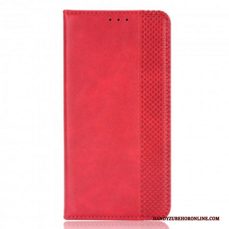 Schutzhülle Für Oppo Reno 6 5G Flip Case Stilisierter Vintage-ledereffekt