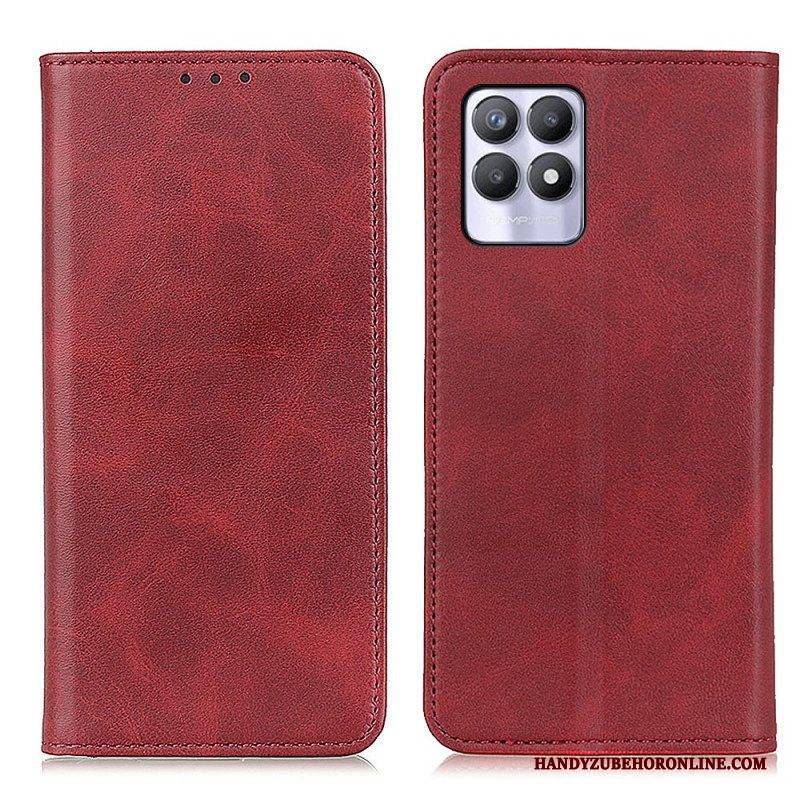 Schutzhülle Für Realme 8i Flip Case Elegantes Spaltleder