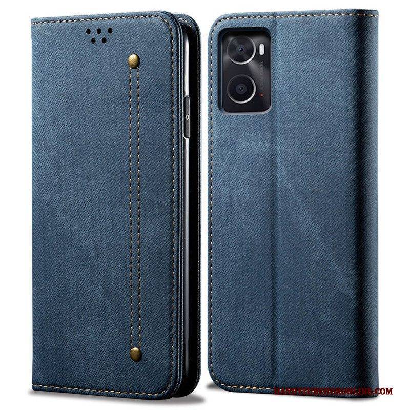 Schutzhülle Für Realme 9i Flip Case Denim-stoff