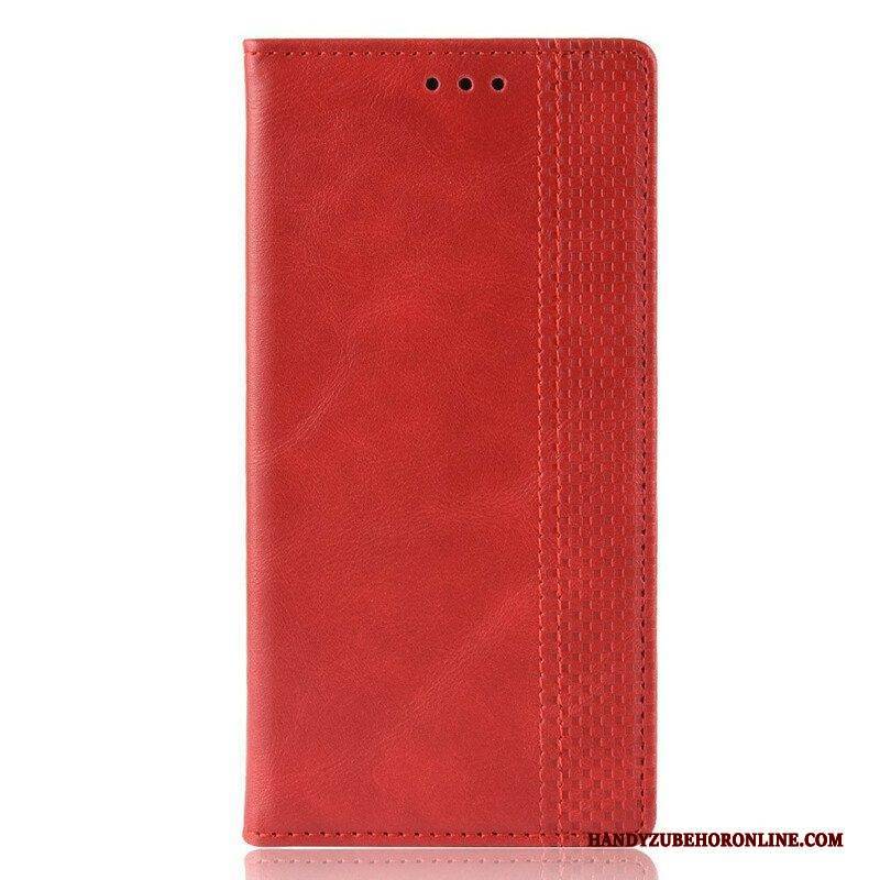 Schutzhülle Für Samsung Galaxy A42 5G Flip Case Stilisierter Vintage-ledereffekt