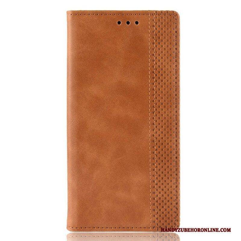 Schutzhülle Für Samsung Galaxy A42 5G Flip Case Stilisierter Vintage-ledereffekt