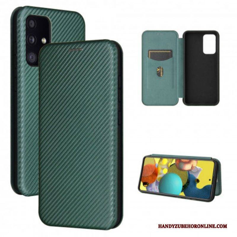 Schutzhülle Für Samsung Galaxy A52 4G / A52 5G / A52s 5G Flip Case Kohlefaser