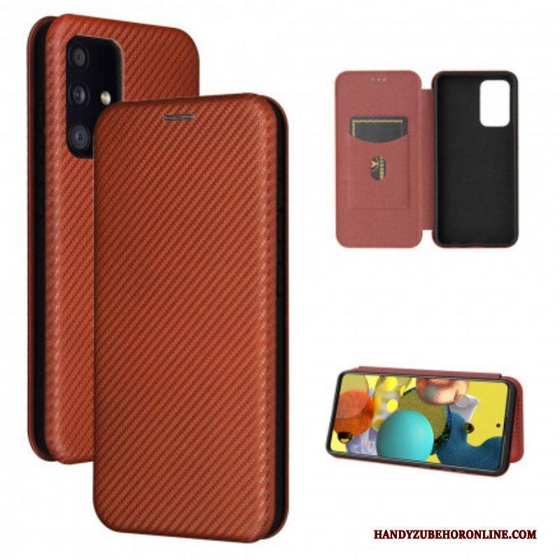 Schutzhülle Für Samsung Galaxy A52 4G / A52 5G / A52s 5G Flip Case Kohlefaser