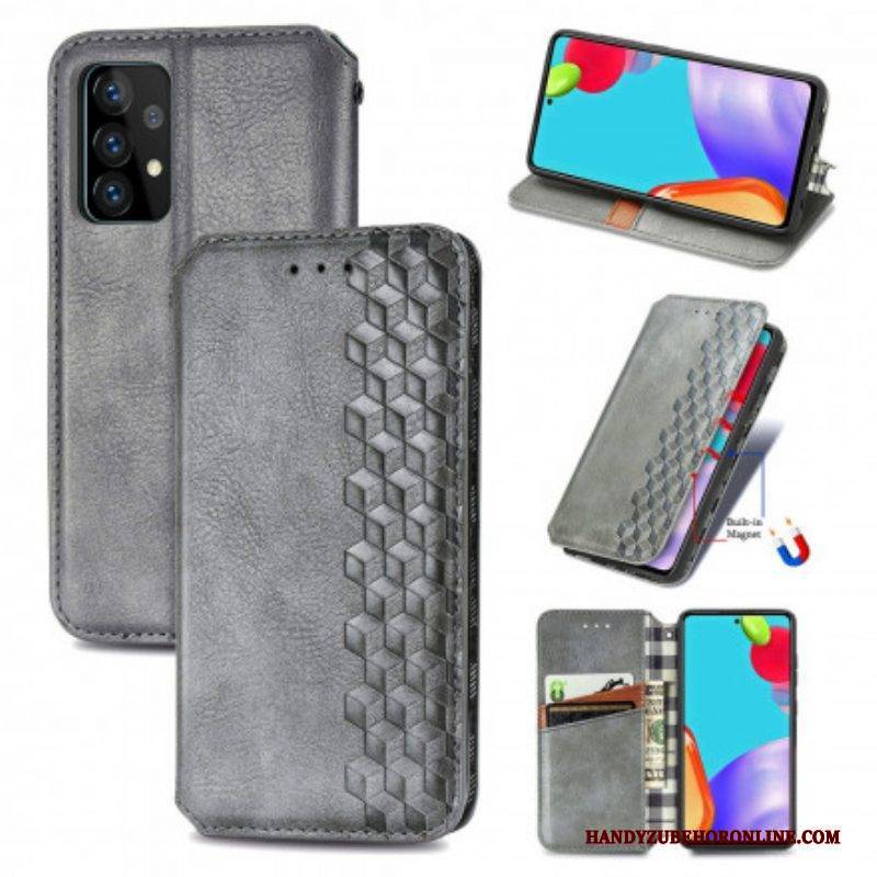 Schutzhülle Für Samsung Galaxy A52 4G / A52 5G / A52s 5G Flip Case Rautenstruktur In Lederoptik