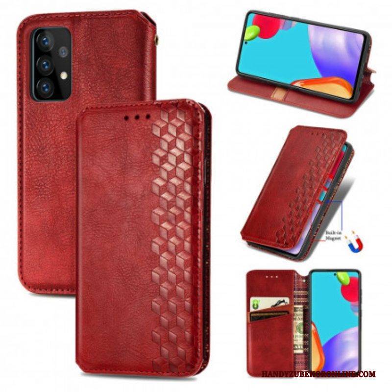 Schutzhülle Für Samsung Galaxy A52 4G / A52 5G / A52s 5G Flip Case Rautenstruktur In Lederoptik