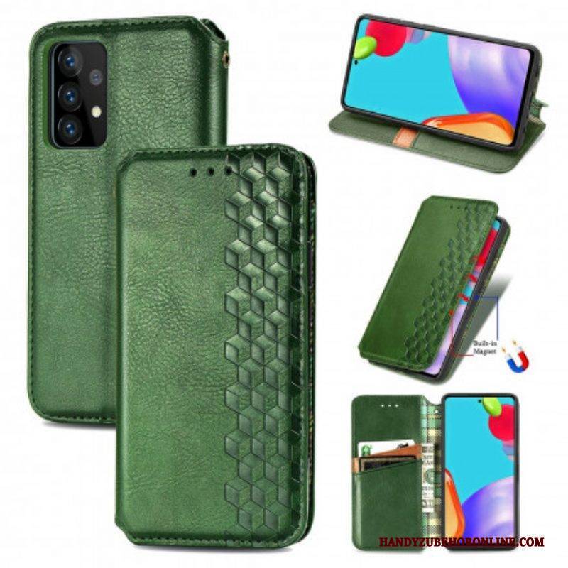 Schutzhülle Für Samsung Galaxy A52 4G / A52 5G / A52s 5G Flip Case Rautenstruktur In Lederoptik