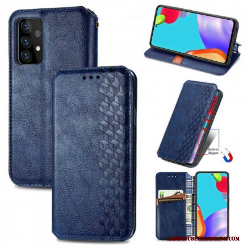 Schutzhülle Für Samsung Galaxy A52 4G / A52 5G / A52s 5G Flip Case Rautenstruktur In Lederoptik