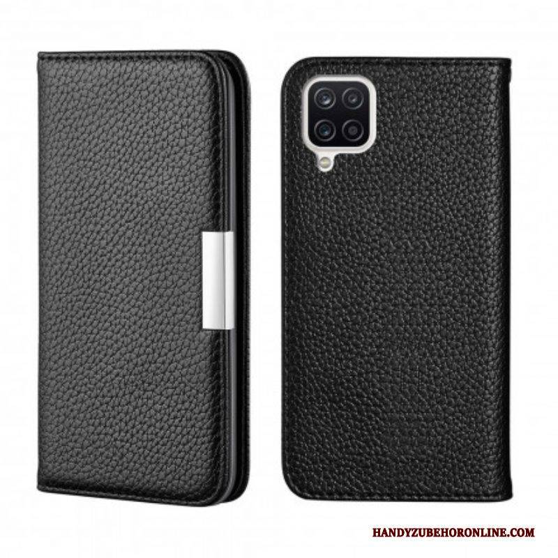 Schutzhülle Für Samsung Galaxy M12 / A12 Flip Case Kunstleder Litschi Ultra Chic