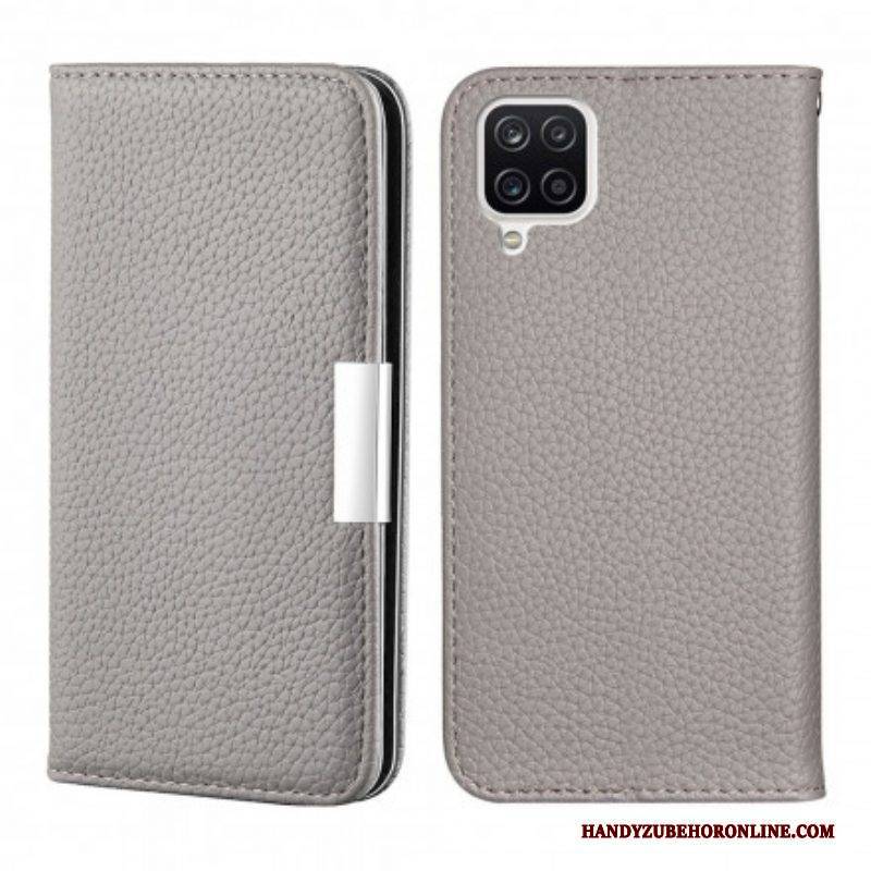 Schutzhülle Für Samsung Galaxy M12 / A12 Flip Case Kunstleder Litschi Ultra Chic