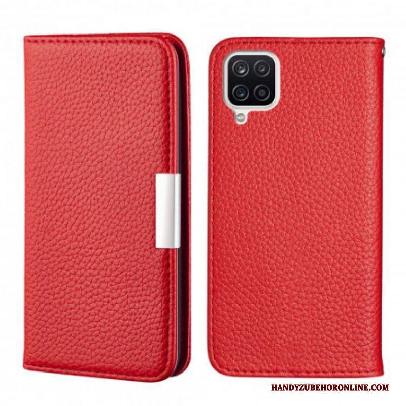 Schutzhülle Für Samsung Galaxy M12 / A12 Flip Case Kunstleder Litschi Ultra Chic