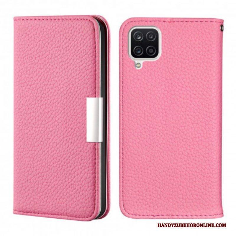 Schutzhülle Für Samsung Galaxy M12 / A12 Flip Case Kunstleder Litschi Ultra Chic