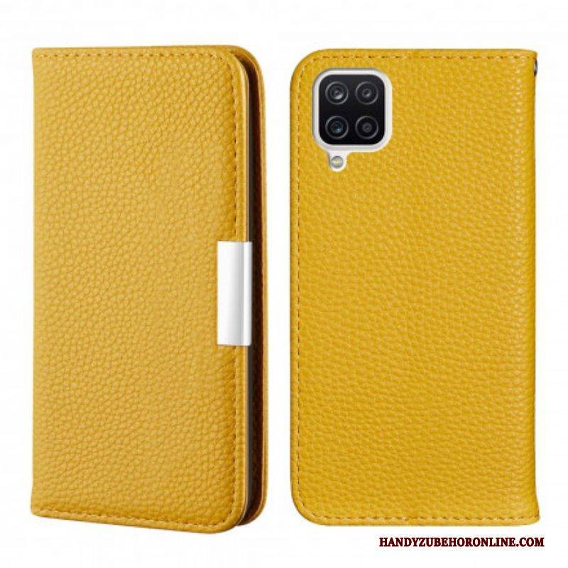 Schutzhülle Für Samsung Galaxy M12 / A12 Flip Case Kunstleder Litschi Ultra Chic