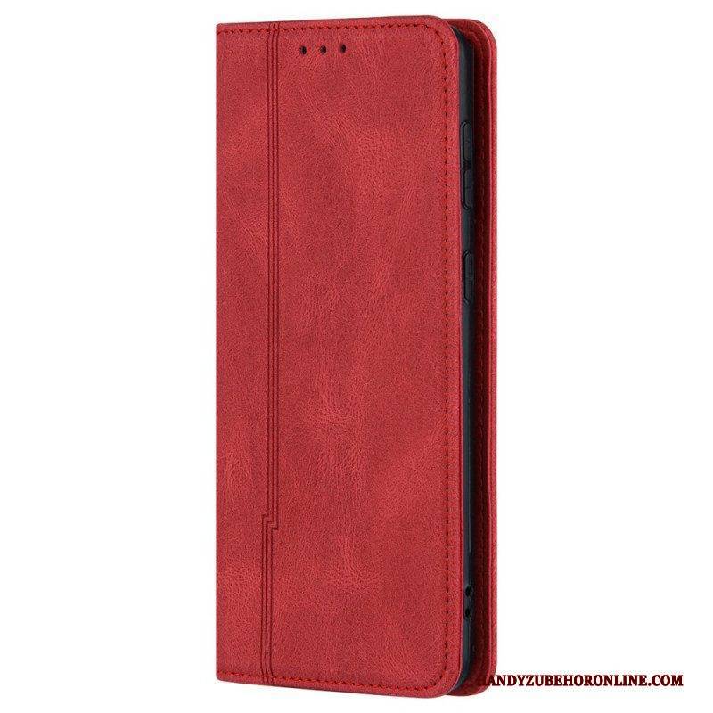 Schutzhülle Für Samsung Galaxy S22 5G Flip Case Stil Lederlinie