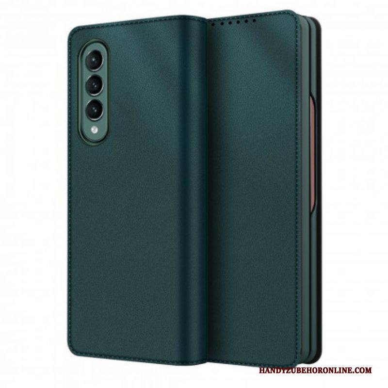 Schutzhülle Für Samsung Galaxy Z Fold 3 5G Flip Case Hautberührendes Spaltleder