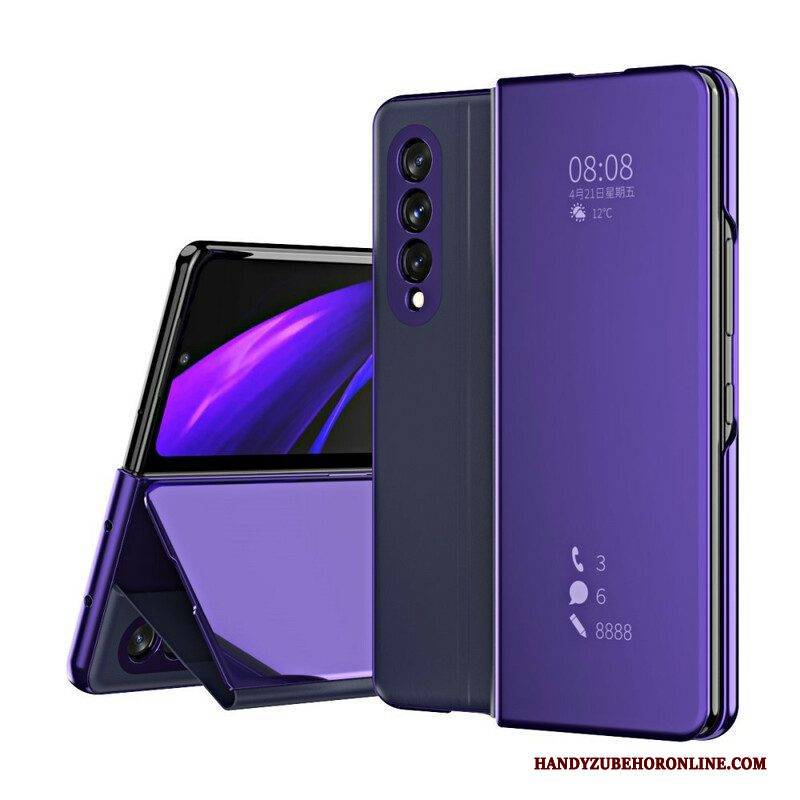 Schutzhülle Für Samsung Galaxy Z Fold 3 5G Flip Case Spiegelabdeckung