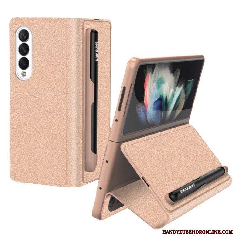 Schutzhülle Für Samsung Galaxy Z Fold 3 5G Flip Case Stifthalter Aus Kunstleder