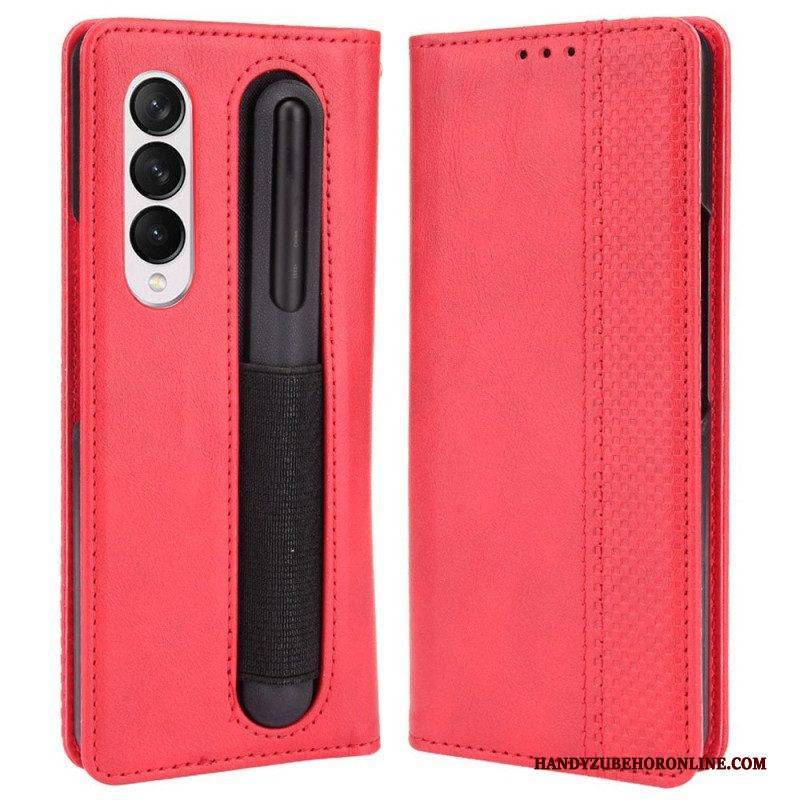 Schutzhülle Für Samsung Galaxy Z Fold 4 Flip Case Retro-stiftaufbewahrung