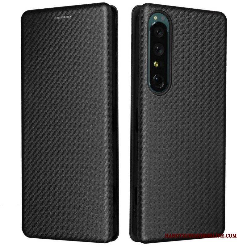 Schutzhülle Für Sony Xperia 1 IV Flip Case Kohlefaser-textur