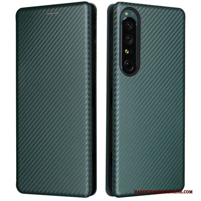 Schutzhülle Für Sony Xperia 1 IV Flip Case Kohlefaser-textur