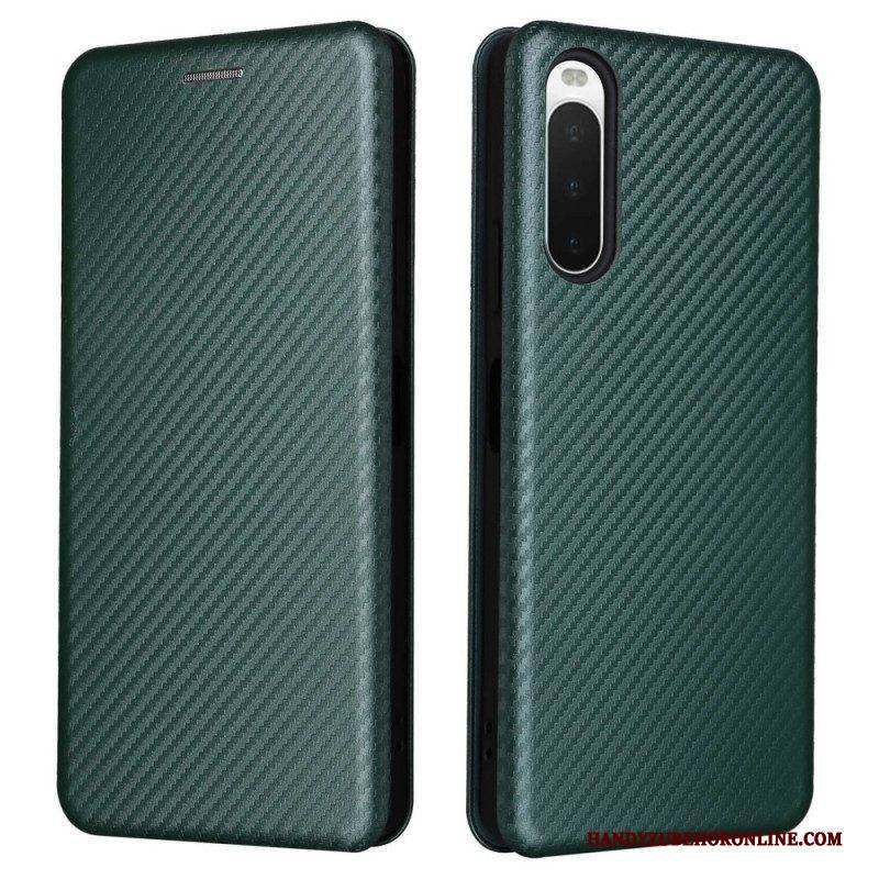 Schutzhülle Für Sony Xperia 10 IV Flip Case Kohlefaser-textur