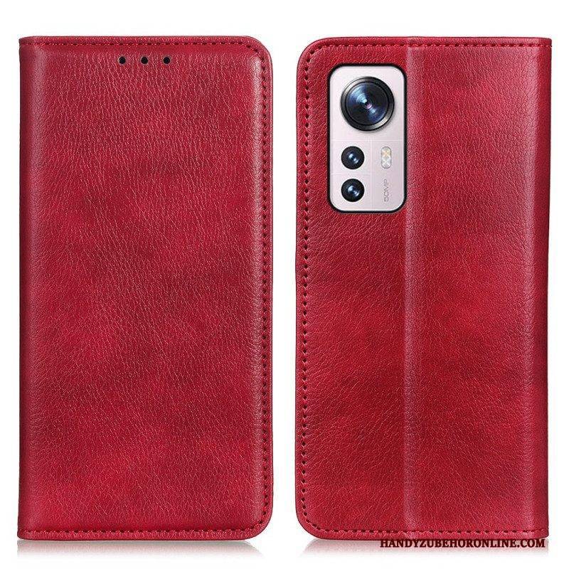 Schutzhülle Für Xiaomi 12 / 12X Flip Case Litschi-spaltleder-textur