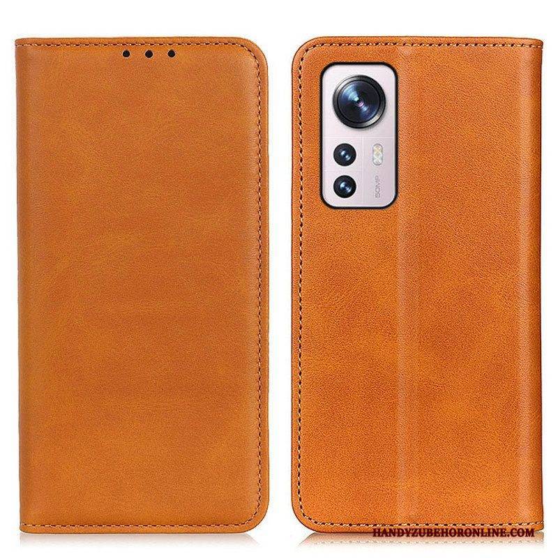 Schutzhülle Für Xiaomi 12 Pro Flip Case Elegantes Spaltleder