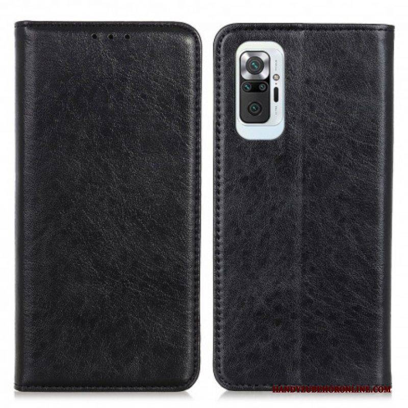 Schutzhülle Für Xiaomi Redmi Note 10 Pro Flip Case Strukturiertes Spaltleder