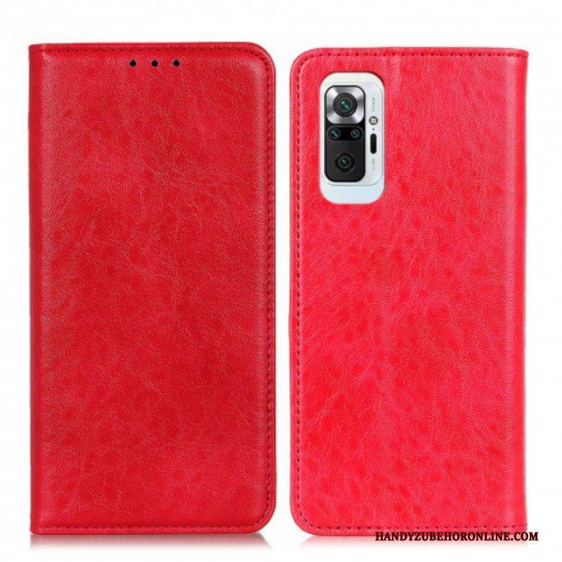 Schutzhülle Für Xiaomi Redmi Note 10 Pro Flip Case Strukturiertes Spaltleder