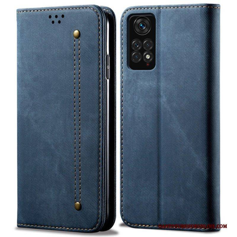 Schutzhülle Für Xiaomi Redmi Note 11 / 11S Flip Case Denim-stoff