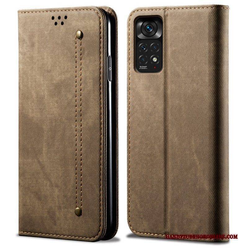 Schutzhülle Für Xiaomi Redmi Note 11 Pro / 11 Pro 5G Flip Case Denim-stoff