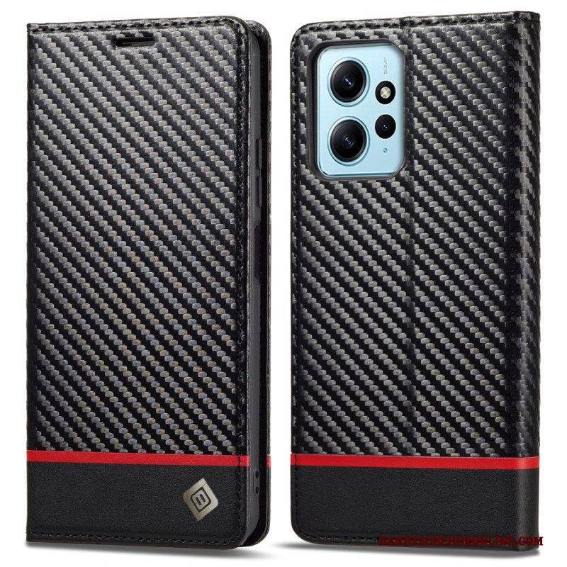 Schutzhülle Für Xiaomi Redmi Note 12 4G Flip Case Kohlefaser Lc.imeeke