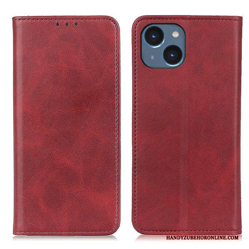 Schutzhülle Für iPhone 14 Flip Case Elegantes Spaltleder