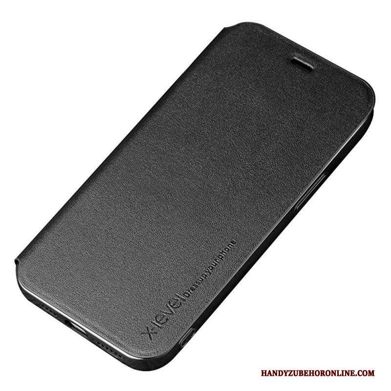 Schutzhülle Für iPhone 14 Flip Case Kunstleder X-level