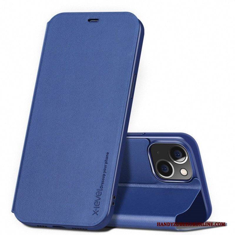 Schutzhülle Für iPhone 14 Flip Case Kunstleder X-level