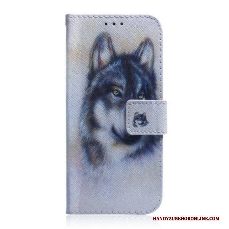 Flip Case Für Google Pixel 7 Pro Aquarell-wolf