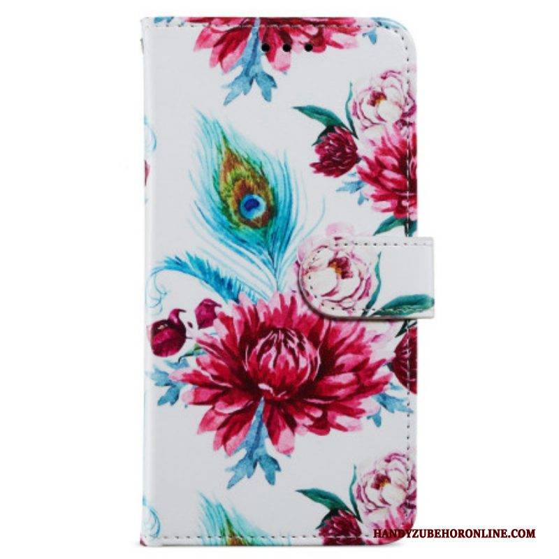 Flip Case Für Google Pixel 7A Blumen-