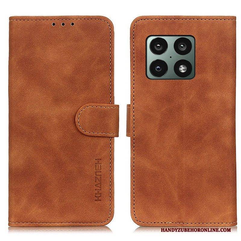 Flip Case Für OnePlus 10 Pro 5G Matter Vintage-ledereffekt Khazneh